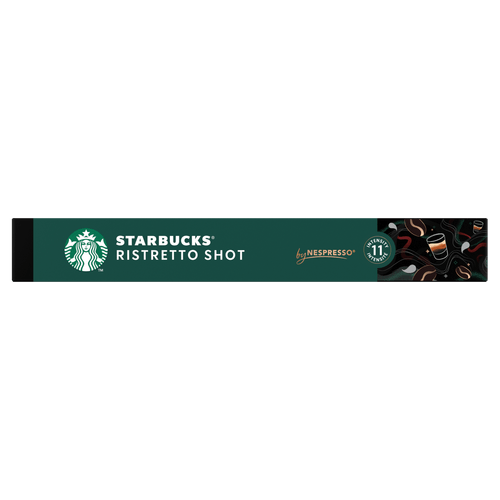 Foto van Starbucks Koffiecups ristretto sterkte 11 op witte achtergrond