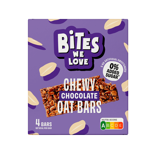 Foto van BitesWeLove Chewy chocolate 4 st. op witte achtergrond