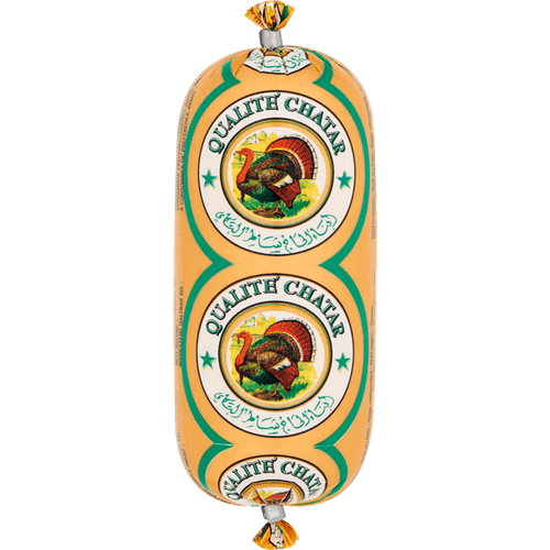 Foto van Chatar Kip kalkoenworst naturel op witte achtergrond