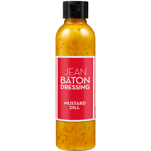 Foto van Jean Bâton Dressing mosterd dille op witte achtergrond
