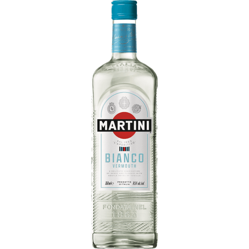 Foto van Martini Vermouth bianco op witte achtergrond