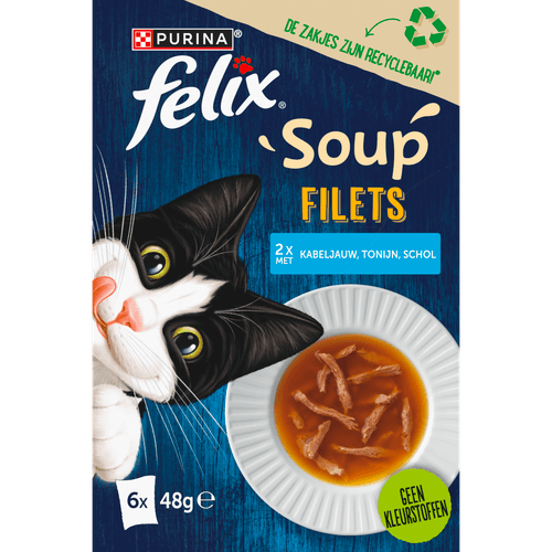 Foto van Felix Soup filets vis 6 st. op witte achtergrond