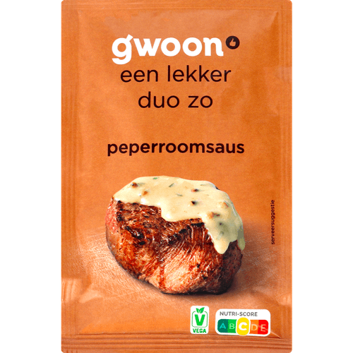 Foto van G'woon Mix voor peper-roomsaus op witte achtergrond