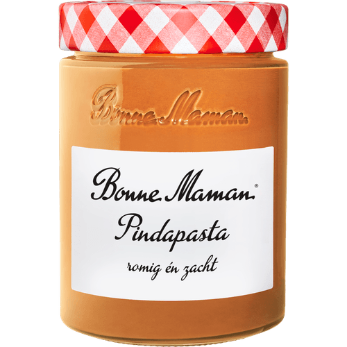 Foto van Bonne Maman Pindapasta op witte achtergrond