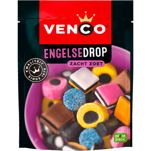 Foto van Venco Engelse drop op witte achtergrond