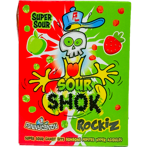 Foto van Funny Candy Sour shok rockiz op witte achtergrond