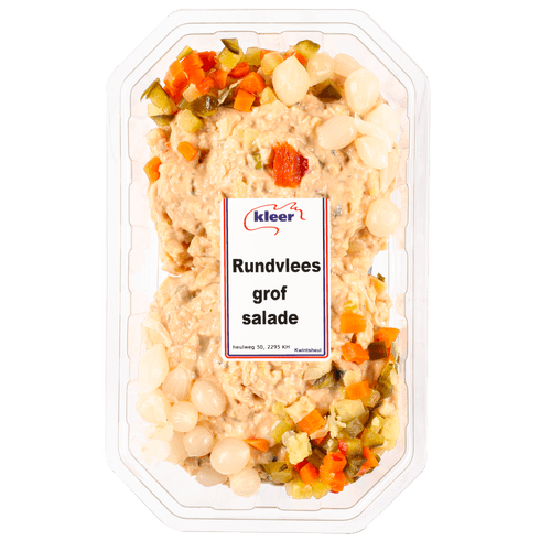 Foto van Kleer Delicatessen Rundvlees grof op witte achtergrond