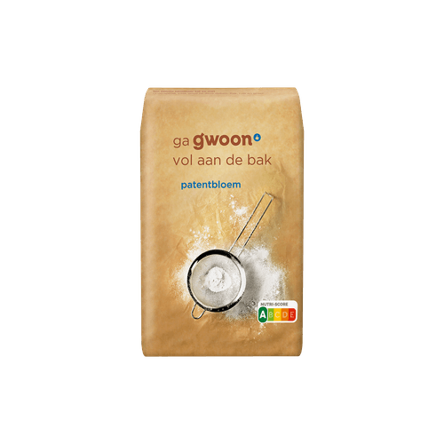 Foto van G'woon Patent tarwebloem op witte achtergrond