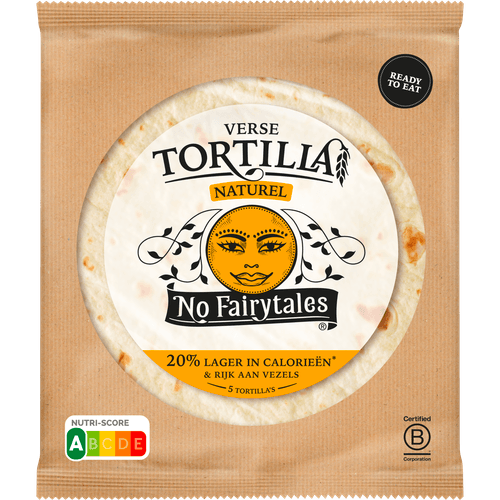 Foto van No Fairytales Tortilla naturel op witte achtergrond