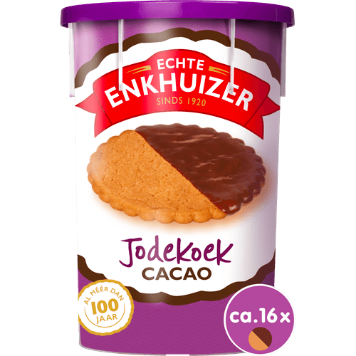 Foto van Echte Enkhuizer Jodekoek chocolade op witte achtergrond