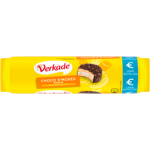 Foto van Verkade Choco smores banaan banaan op witte achtergrond