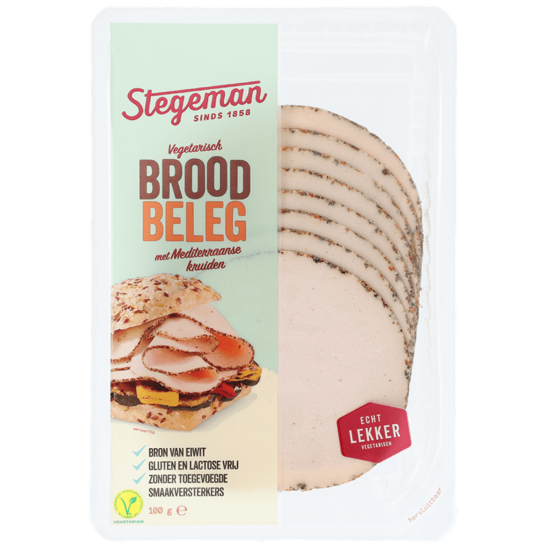 Stegeman Vegetarisch Broodbeleg met Mediterraanse Kruiden 100 g