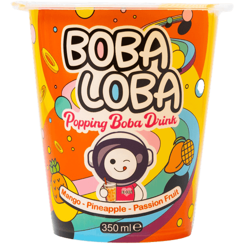 Foto van Boba Loba Mango pine passion op witte achtergrond