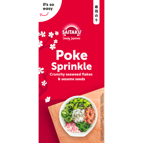 Foto van Saitaku Poke sprinkle op witte achtergrond