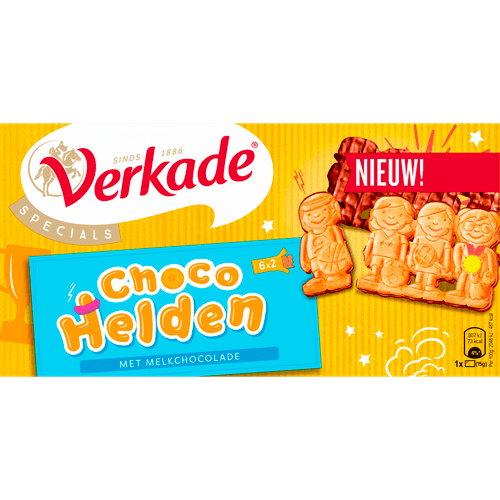 Foto van Verkade Chocohelden 6 x 2 st. op witte achtergrond