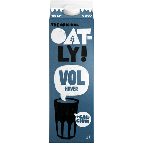 Foto van Oatly Verse volle haverdrank op witte achtergrond