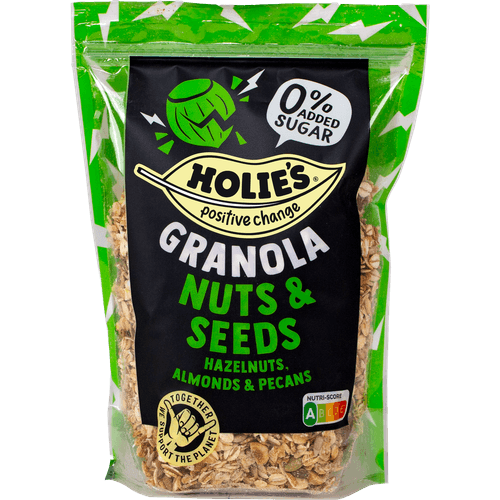 Foto van Holie's Granola nuts & seeds op witte achtergrond