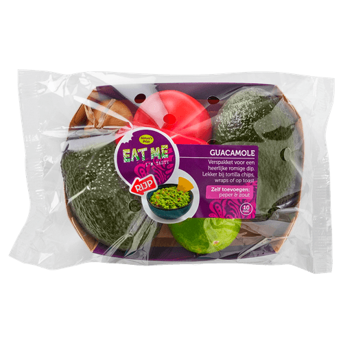 Foto van Eat Me Verspakket guacamole op witte achtergrond
