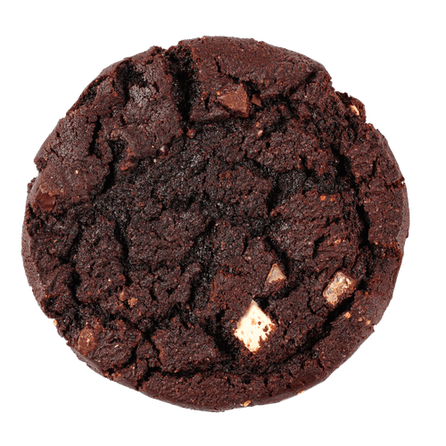 Foto van American cookie double chocolate op witte achtergrond