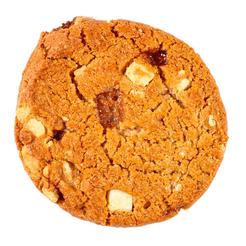 Foto van American cookie raspberry white op witte achtergrond