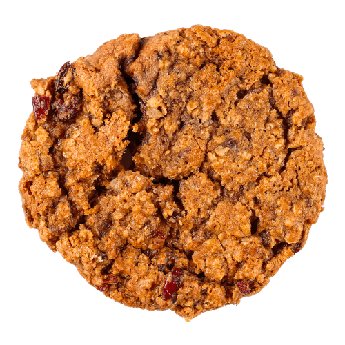 Foto van Haverkoeken cranberry op witte achtergrond