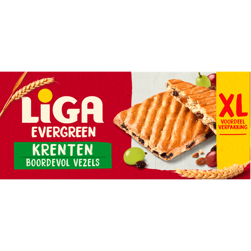 Foto van Liga Evergreen krenten XXL 9-pack op witte achtergrond