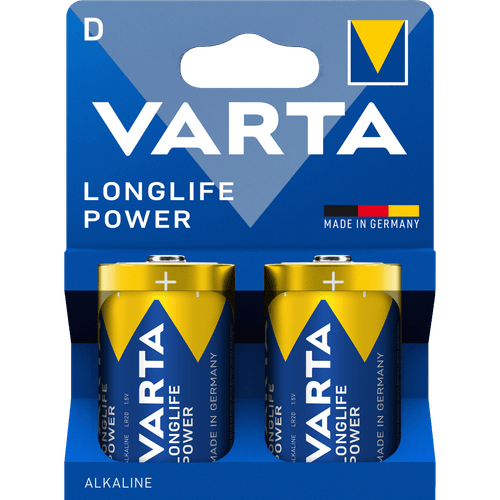 Foto van Varta Batterij longlife power d 2 st. op witte achtergrond