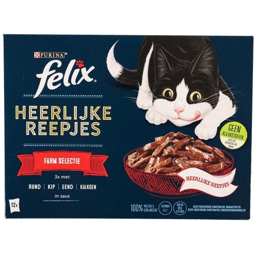 Foto van Felix Selectie heerlijke reepjes farm 12 pack op witte achtergrond