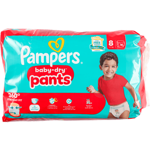 Foto van Pampers Baby-dry pants maat 8 op witte achtergrond