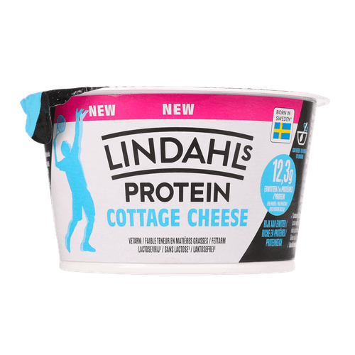 Foto van Lindahls Cottage cheese op witte achtergrond