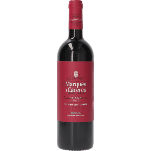 Foto van Marques de Caceres Rioja crianza op witte achtergrond