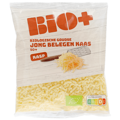 Foto van Bio+ Rasp jong belegen 50+ op witte achtergrond
