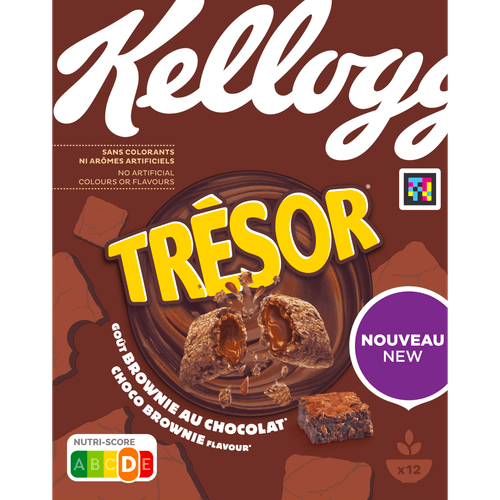 Foto van Kelloggs Tresor chocolate brownie op witte achtergrond