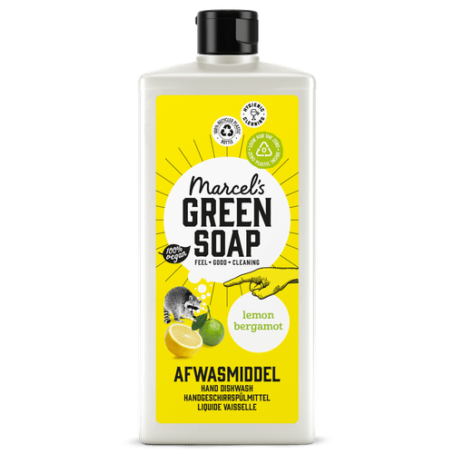 Foto van Green Soap Afwasmiddel lemon & bergamot op witte achtergrond
