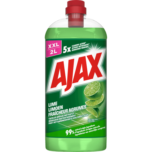Foto van Ajax Allesreiniger limoen op witte achtergrond