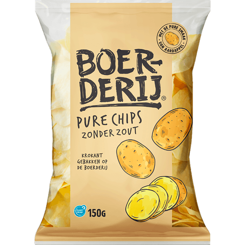 Foto van Boerderij Chips puur op witte achtergrond