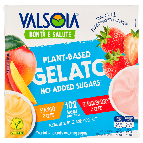 Foto van Valsoia Fruit cups 4 stuks op witte achtergrond