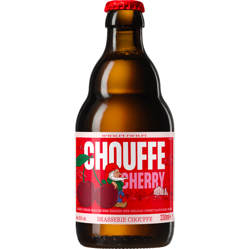 Foto van La Chouffe Cherry op witte achtergrond