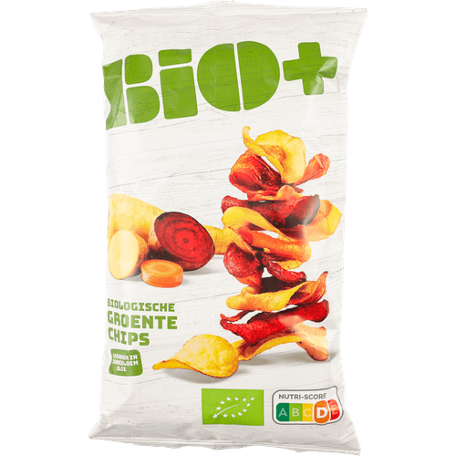 Foto van Bio+ Groentechips op witte achtergrond