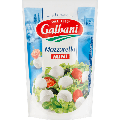 Foto van Galbani Mozzarella mini bolletjes op witte achtergrond