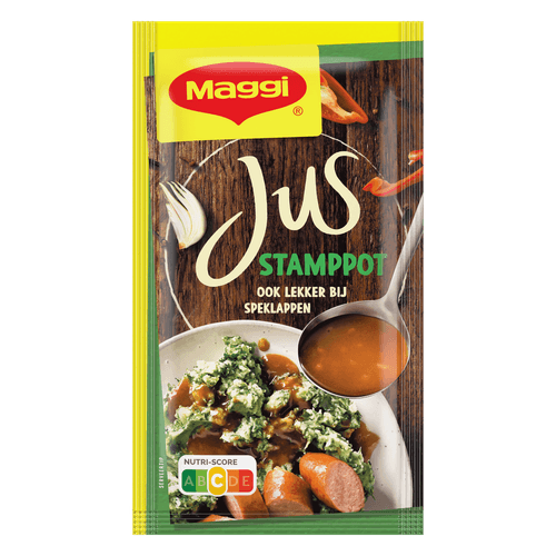Foto van Maggi Jus voor stamppot op witte achtergrond