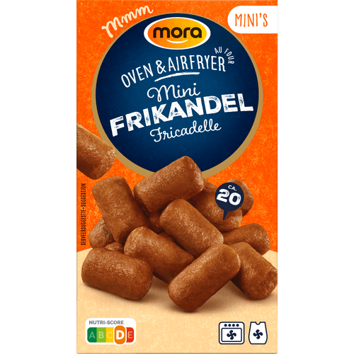 Foto van Mora Oven mini frikandellen 20 stuks op witte achtergrond