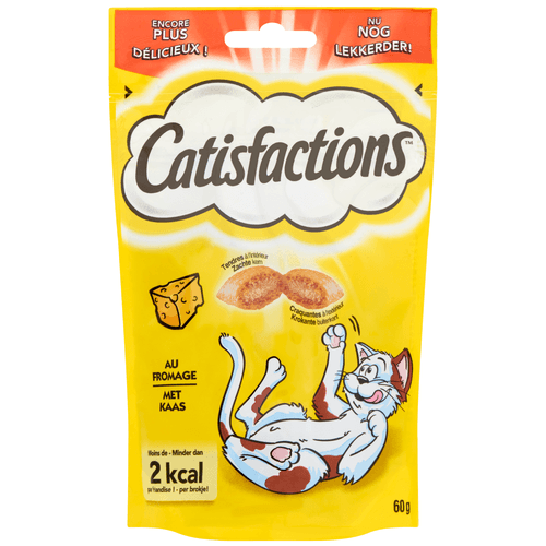 Foto van Catisfactions Kattensnoepjes met kaas op witte achtergrond