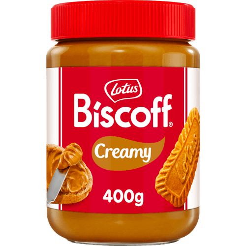 Foto van Lotus Speculoospasta op witte achtergrond