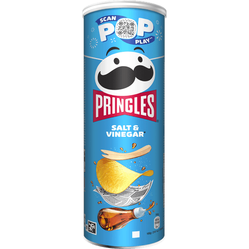 Foto van Pringles Chips salt & vinegar op witte achtergrond