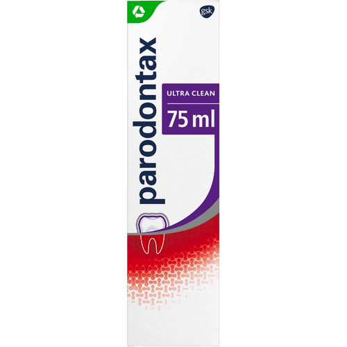 Foto van Parodontax Tandpasta ultra clean op witte achtergrond
