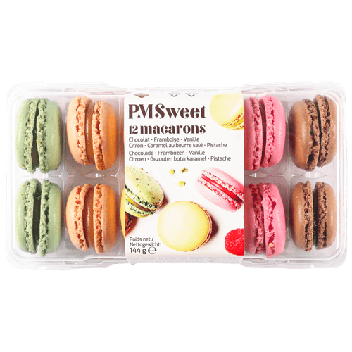 Foto van Macarons op witte achtergrond