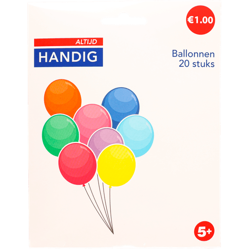 Mix van 20 gekleurde ballonnen