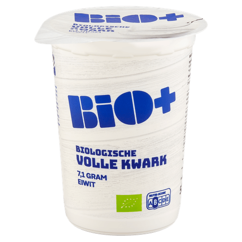 Foto van Bio+ Volle kwark op witte achtergrond
