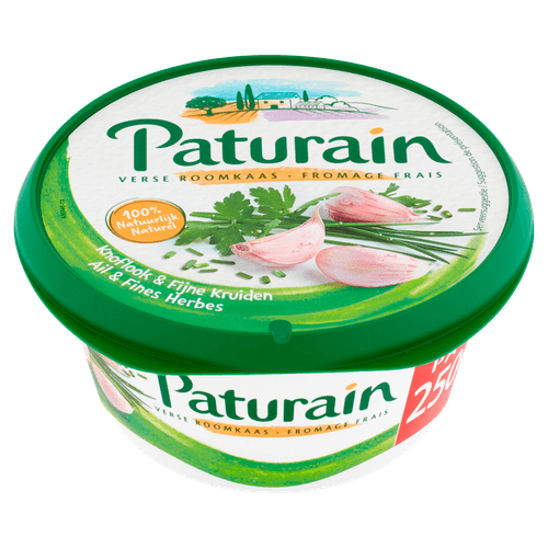 Foto van Paturain Knoflook-fijne kruiden op witte achtergrond